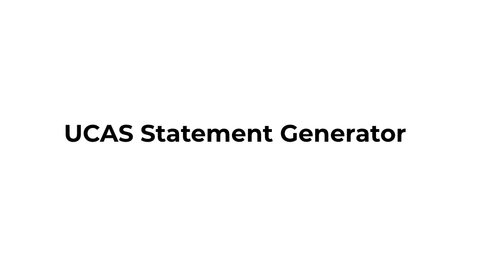 UCAS Statement Generator